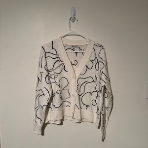NWT - Madewell Abstract Floral White/Black Cardigan